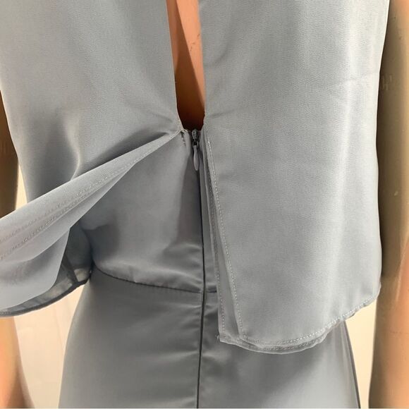 Lulu’s SIZE XS Powder Blue Sleeveless nw/Open Back Detail andDefined Waist Gown - Picture 8 of 10